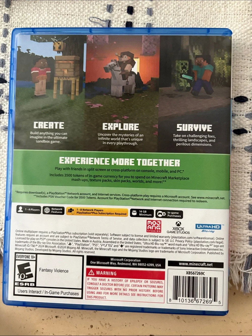 Sony PS5 Minecraft Game Case in Blue